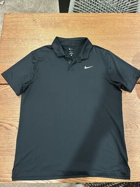 Nike Black Short-Sleeve Polo with White Swoosh